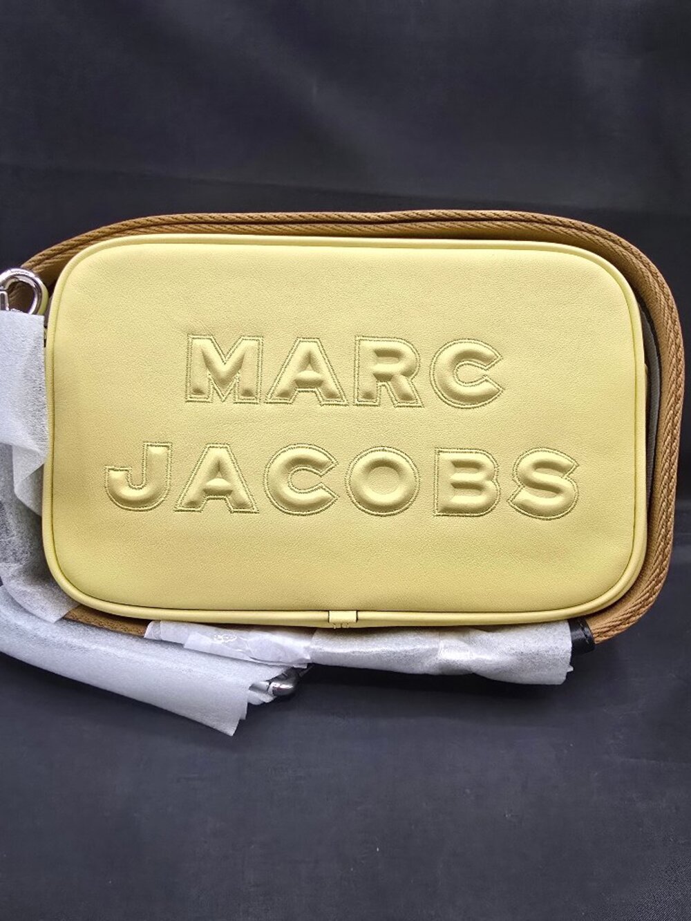 Marc Jacobs M0014465-729 Flash Leather Camera Crossbody Bag Lemon